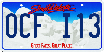 SD license plate 0CFI13