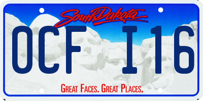 SD license plate 0CFI16