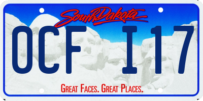 SD license plate 0CFI17
