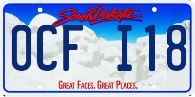 SD license plate 0CFI18