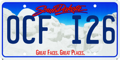 SD license plate 0CFI26