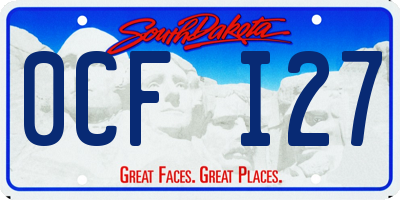SD license plate 0CFI27