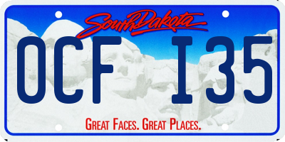 SD license plate 0CFI35