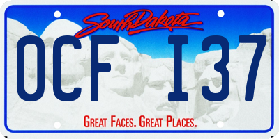 SD license plate 0CFI37