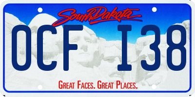 SD license plate 0CFI38