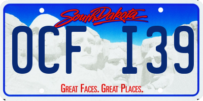 SD license plate 0CFI39