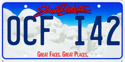 SD license plate 0CFI42