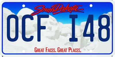 SD license plate 0CFI48