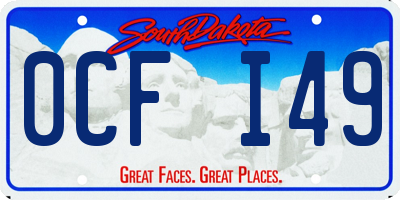 SD license plate 0CFI49
