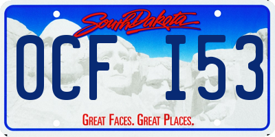 SD license plate 0CFI53