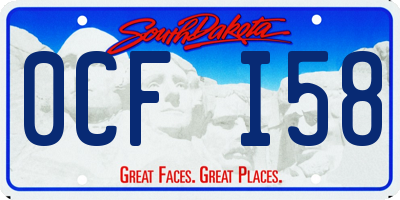 SD license plate 0CFI58