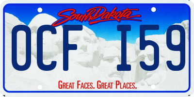 SD license plate 0CFI59