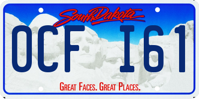 SD license plate 0CFI61