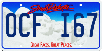 SD license plate 0CFI67