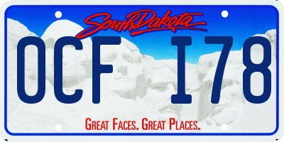 SD license plate 0CFI78