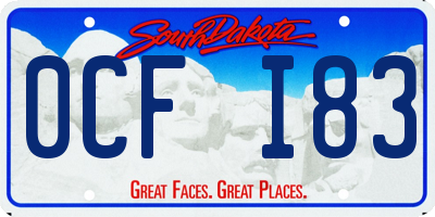 SD license plate 0CFI83