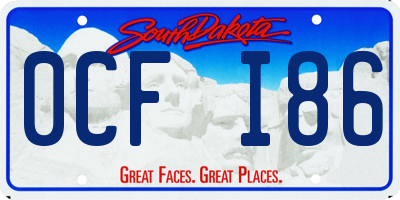 SD license plate 0CFI86