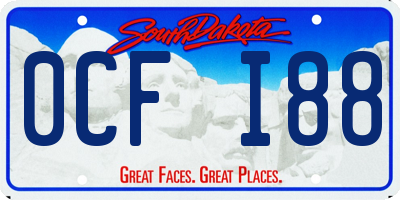 SD license plate 0CFI88