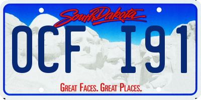 SD license plate 0CFI91