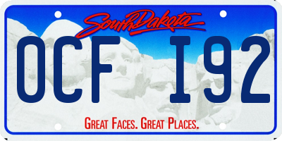 SD license plate 0CFI92