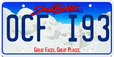 SD license plate 0CFI93