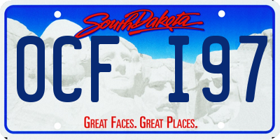 SD license plate 0CFI97