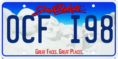 SD license plate 0CFI98