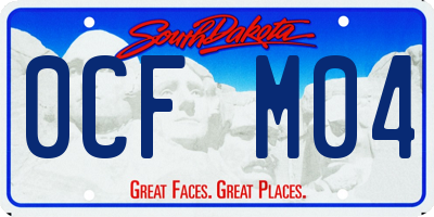 SD license plate 0CFM04