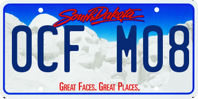 SD license plate 0CFM08