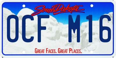 SD license plate 0CFM16