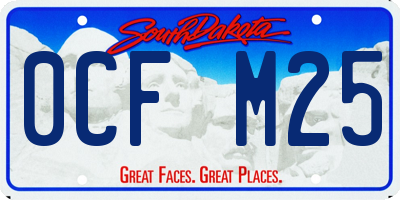 SD license plate 0CFM25