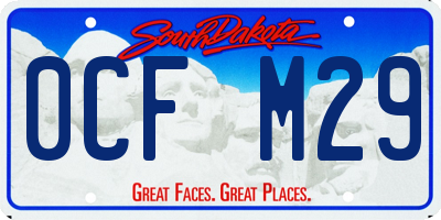 SD license plate 0CFM29