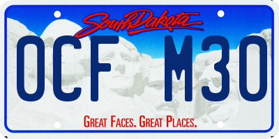 SD license plate 0CFM30