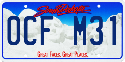 SD license plate 0CFM31
