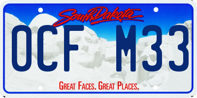 SD license plate 0CFM33