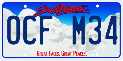 SD license plate 0CFM34