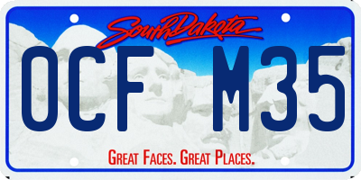 SD license plate 0CFM35