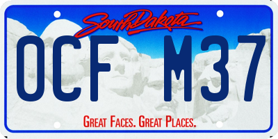 SD license plate 0CFM37