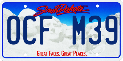 SD license plate 0CFM39