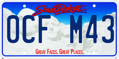 SD license plate 0CFM43