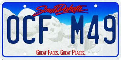 SD license plate 0CFM49