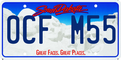 SD license plate 0CFM55