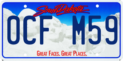 SD license plate 0CFM59
