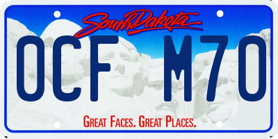 SD license plate 0CFM70