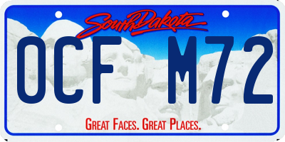SD license plate 0CFM72