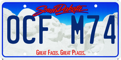 SD license plate 0CFM74
