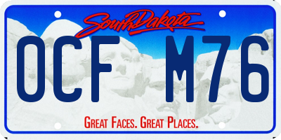 SD license plate 0CFM76