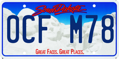 SD license plate 0CFM78