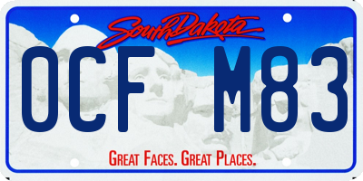 SD license plate 0CFM83