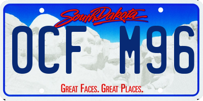 SD license plate 0CFM96